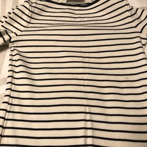 Mango Navy and Cream Striped Long Sleeve Tee